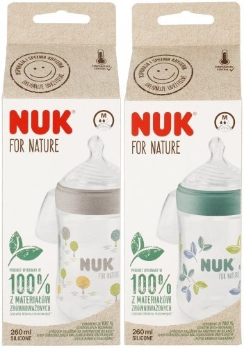 NUK 742005 Butelka 260 ml For Nature smoczek sil. M NUK 742005 Butelka 260 ml For Nature smoczek sil. M