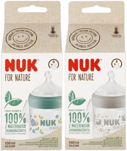 NUK 743076 Butelka 150 ml For Nature smoczek sil. S NUK 743076 Butelka 150 ml For Nature smoczek sil. S