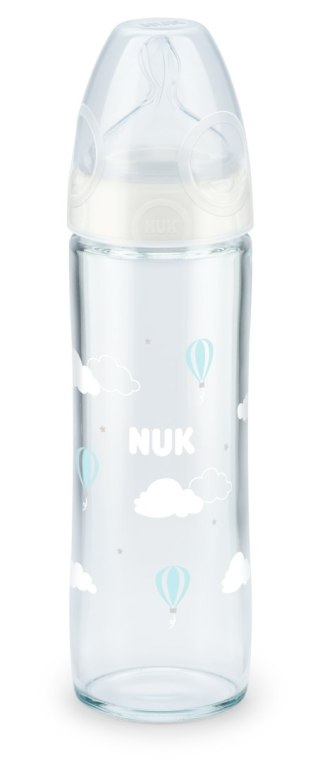 NUK 745080 Butelka szklana FC+ 240ml NEW CLASSIC smoczek silikonowy 1M