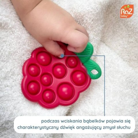 RAZBABY 009-POP-RT Pop it gryzak silikonowy Soczysta Malina-zabawka sensoryczna dla niemowląt RAZBABY 009-POP-RT Pop it gryzak silikonowy Soczysta Malina-zabawka sensoryczna dla niemowląt