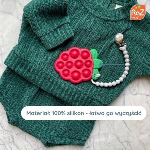 RAZBABY 009-POP-RT Pop it gryzak silikonowy Soczysta Malina-zabawka sensoryczna dla niemowląt RAZBABY 009-POP-RT Pop it gryzak silikonowy Soczysta Malina-zabawka sensoryczna dla niemowląt