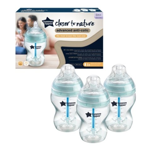 TOMMEE TIPPEE TTP422746 Butelka plastikowa anti-colic 260 ml 3pak TOMMEE TIPPEE TTP422746 Butelka plastikowa anti-colic 260 ml 3pak