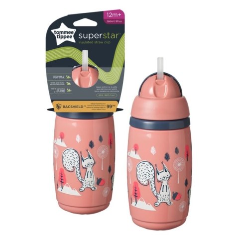 TOMMEE TIPPEE TTP447825 Bidon ze słomką Superstar 266ml różowy TOMMEE TIPPEE TTP447825 Bidon ze słomką Superstar 266ml różowy