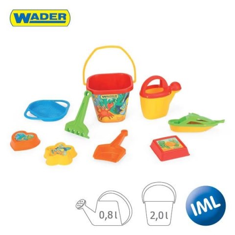WADER 75044 Happy Summer - Kpl. do piasku z IML 9 el. - 2 rodzaje WADER 75044 Happy Summer - Kpl. do piasku z IML 9 el. - 2 rodzaje