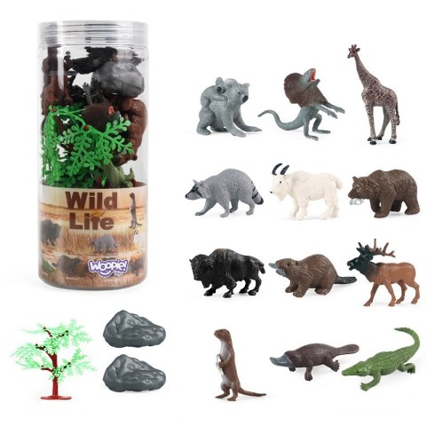 WOOPIE 47054 Zestaw figurek 15 szt Dzikie Zwierzęta WOOPIE 47054 Zestaw figurek 15 szt Dzikie Zwierzęta
