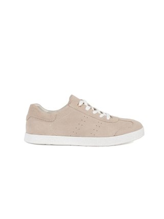 Beżowe sneakersy damskie skórzane - 39