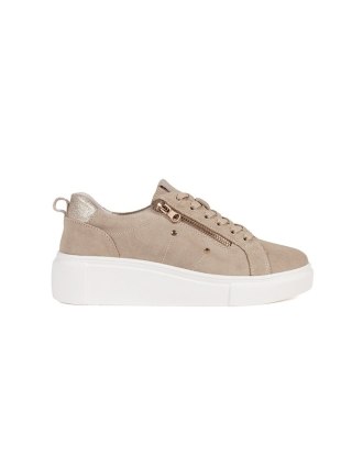 Beżowe sneakersy na grubej podeszwie - 39