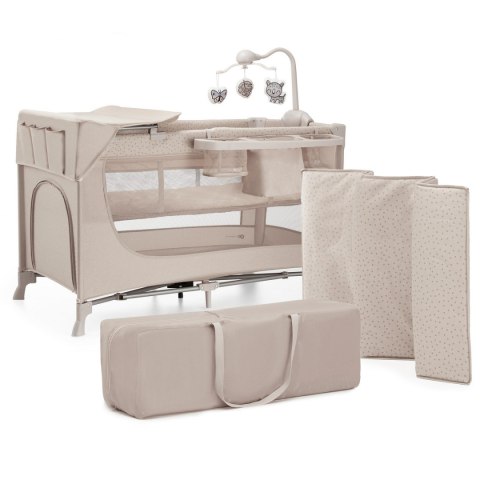 KINDERKRAFT Łóżeczko turystyczne JOY 2 z akcesoriami BEIGE KINDERKRAFT Łóżeczko turystyczne JOY 2 z akcesoriami BEIGE