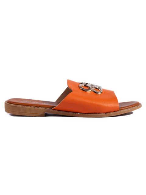 Stylowe pomarańczowe klapki damskie - 37 Stylowe pomarańczowe klapki damskie - 37