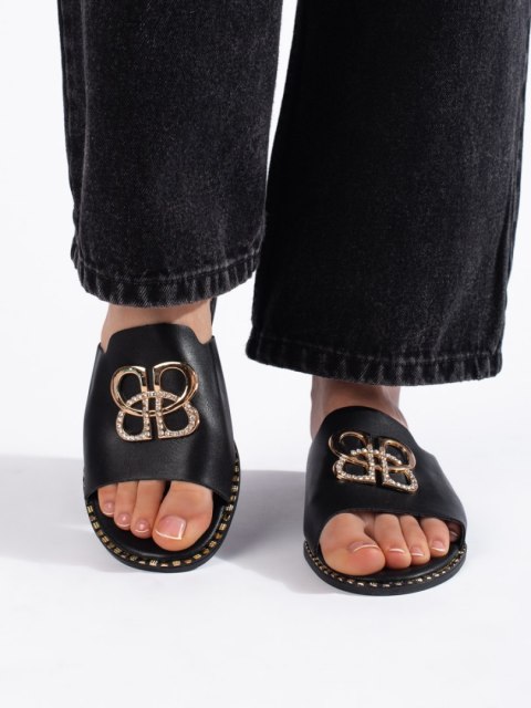 Stylowe czarne klapki damskie - 40 Stylowe czarne klapki damskie - 40