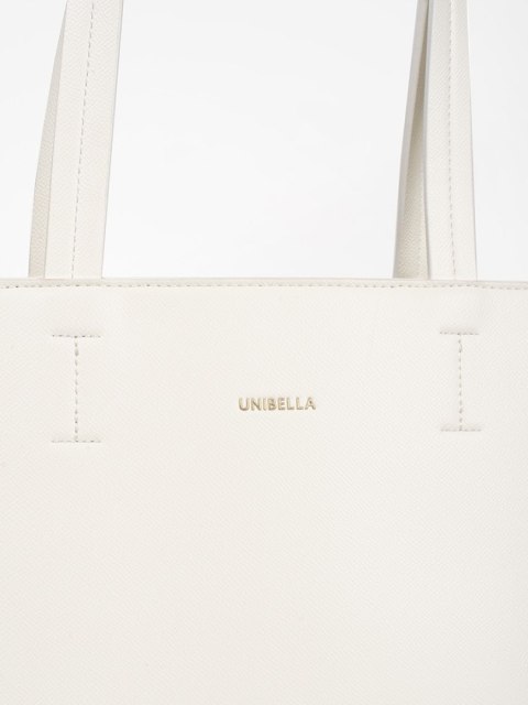 Duża biała torebka shopper z ćwiekami - one size