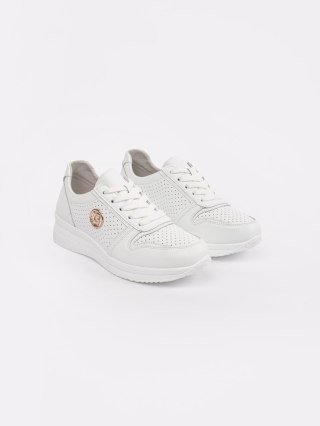 Białe sneakersy ze skóry naturalnej - 39