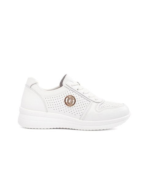 Białe sneakersy ze skóry naturalnej - 40 Białe sneakersy ze skóry naturalnej - 40