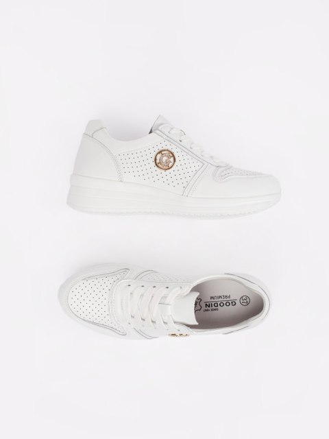 Białe sneakersy ze skóry naturalnej - 40 Białe sneakersy ze skóry naturalnej - 40