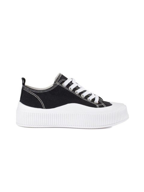 Czarno-białe sneakersy na grubej podeszwie - 36 Czarno-białe sneakersy na grubej podeszwie - 36