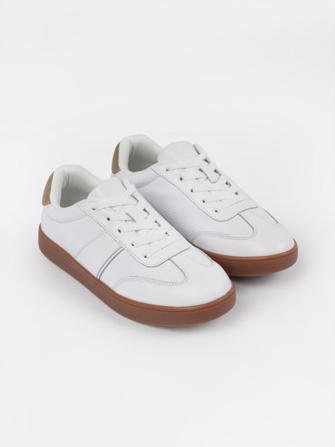 Zamszowe białe sneakersy Sergio Leone - 40 Zamszowe białe sneakersy Sergio Leone - 40