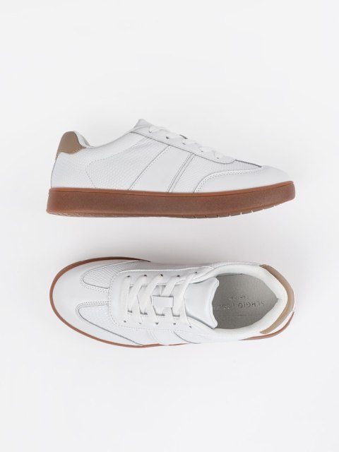Zamszowe białe sneakersy Sergio Leone - 40 Zamszowe białe sneakersy Sergio Leone - 40