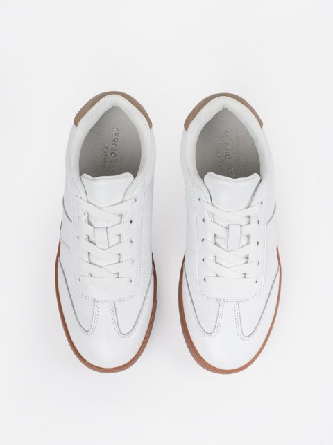 Zamszowe białe sneakersy Sergio Leone - 40 Zamszowe białe sneakersy Sergio Leone - 40