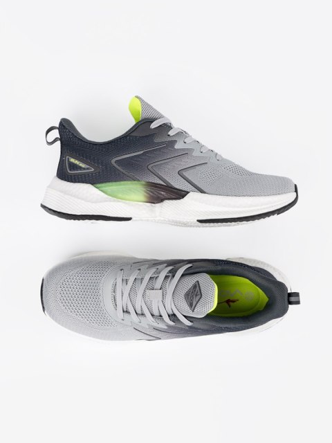 Szare buty sportowe z zielonym elementem - 38 Szare buty sportowe z zielonym elementem - 38