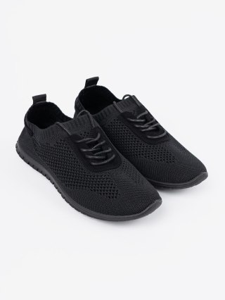 Czarne ażurowe buty sportowe damskie - 39