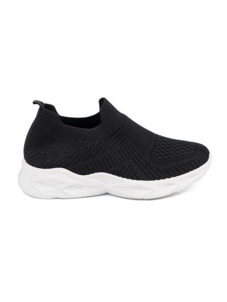 Czarne buty sportowe damskie wsuwane - 38