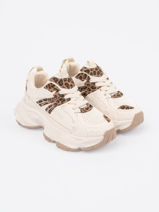 Sneakersy na grubej podeszwie w panterkę - 39
