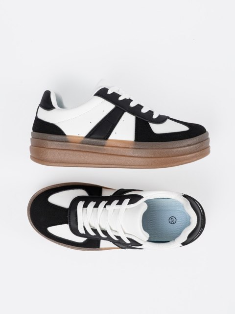Czarno-białe sneakersy na platformie - 39 Czarno-białe sneakersy na platformie - 39