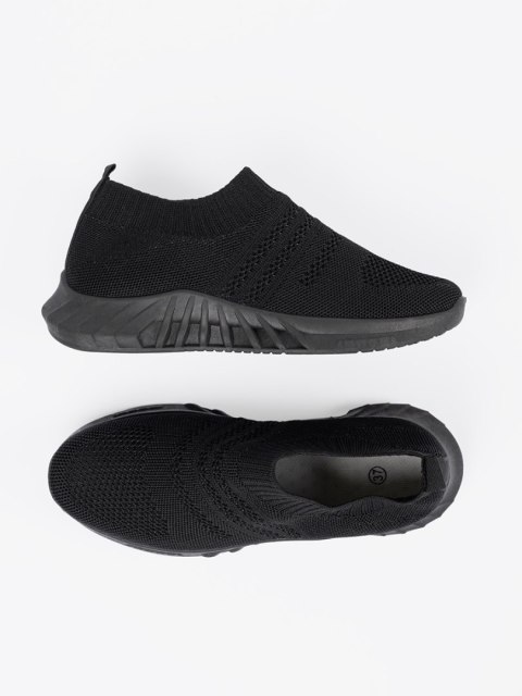 Damskie wsuwane buty sportowe czarne - 38 Damskie wsuwane buty sportowe czarne - 38