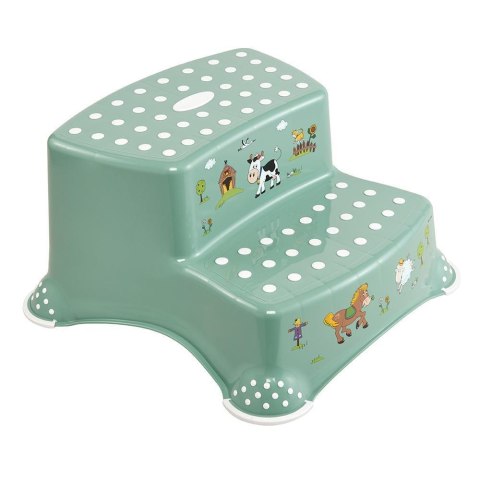KEEEPER IGOR FUNNY FARM Podest dwustopniowy z funkcją antypoślizgową nordic green KEEEPER IGOR FUNNY FARM Podest dwustopniowy z funkcją antypoślizgową nordic green