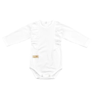 BABY 01378 Body niemowlęce dł rękaw Falbanka Ecru 68/74