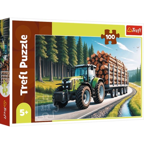 TREFL 16493 Puzzle 100 Ciągnik leśny TREFL 16493 Puzzle 100 Ciągnik leśny