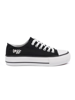 Trampki czarne z napisem Love damskie - 40