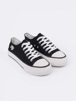 Trampki czarne z napisem Love damskie - 40