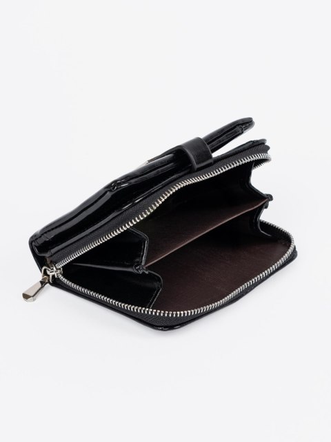 Czarny elegancki portfel damski - one size Czarny elegancki portfel damski - one size