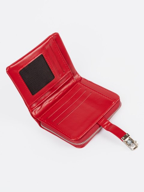 Czerwony elegancki portfel damski - one size Czerwony elegancki portfel damski - one size