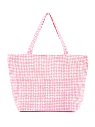 Torba plażowa w różowo-białą kratkę - one size