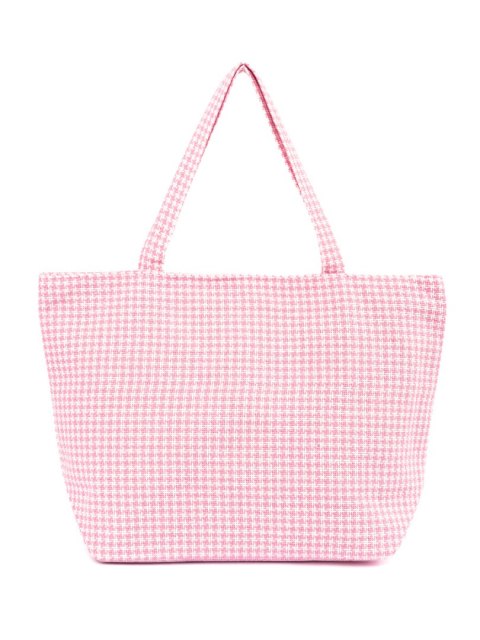 Torba plażowa w różowo-białą kratkę - one size Torba plażowa w różowo-białą kratkę - one size