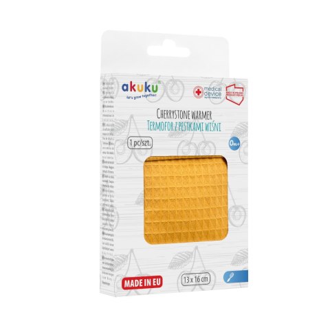 AKUKU A0636 Termofor z pestkami wiśni 13x16cm.Yellow AKUKU A0636 Termofor z pestkami wiśni 13x16cm.Yellow