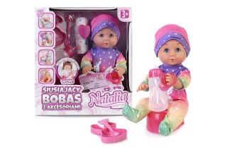 ARTYK 121876 Lalka NATALIA siusiający Bobas z akcesoriami 30 cm
