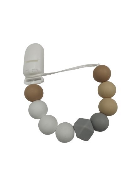 BABY 01435 Zawieszka do smoczka Kryształ GREY/SAND BABY 01435 Zawieszka do smoczka Kryształ GREY/SAND