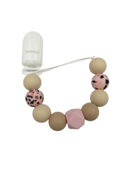 BABY 01438 Zawieszka do smoczka Kryształ PINK/SAND BABY 01438 Zawieszka do smoczka Kryształ PINK/SAND