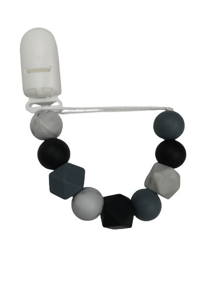 BABY 01440 Zawieszka do smoczka Kryształ BLACK/GREY BABY 01440 Zawieszka do smoczka Kryształ BLACK/GREY