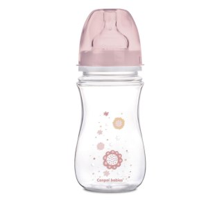 CANPOL 35/217 Butelka szerokootworowa antykolkowa Easystart Newborn Baby 240 ml różowe kwiatki