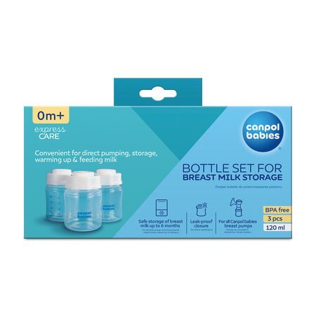 CANPOL 35/235 Zestaw butelek do przechowywania pokarmu 3x120ml CANPOL 35/235 Zestaw butelek do przechowywania pokarmu 3x120ml