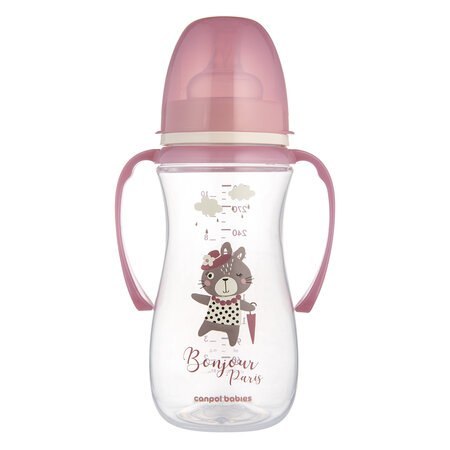 CANPOL 35/241 Butelka antykolkowa 300 ml EasyStart Bonjour Paris różowa CANPOL 35/241 Butelka antykolkowa 300 ml EasyStart Bonjour Paris różowa