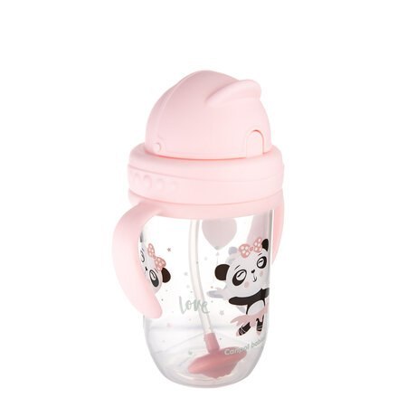 CANPOL 56/606 Kubek niekapek z rurką i odważnikiem 270 ml Exotic pink CANPOL 56/606 Kubek niekapek z rurką i odważnikiem 270 ml Exotic pink