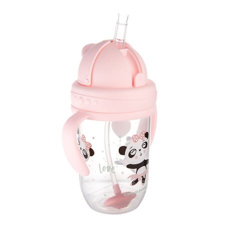 CANPOL 56/606 Kubek niekapek z rurką i odważnikiem 270 ml Exotic pink CANPOL 56/606 Kubek niekapek z rurką i odważnikiem 270 ml Exotic pink