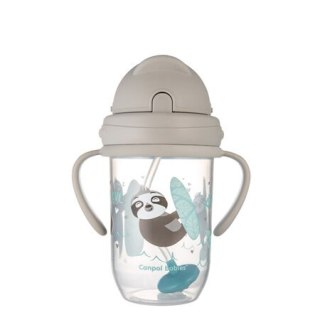 CANPOL 56/606 Kubek niekapek z rurką i odważnikiem 270 ml Exotic szary