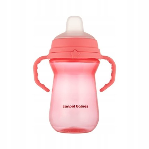 CANPOL 56/615 Kubek z silikonowym ustnikiem FirstCup 250ml pink CANPOL 56/615 Kubek z silikonowym ustnikiem FirstCup 250ml pink