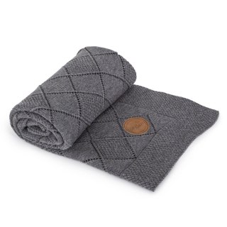 CEBA 812-118-268 Kocyk dziany 90x90 w opakowaniu prezentowym Ryż grafitowy GRATIS składana mata do przewijania 60x40 Rowanberry